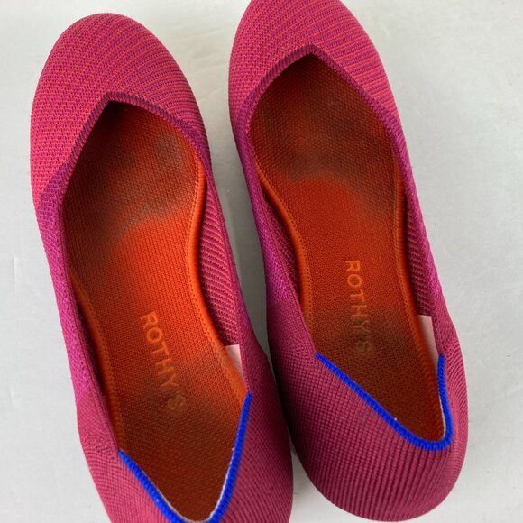 Rothy’s Womens Sz 11 The Flat In Pomegranate Pop Pink and Purple Designer Shoes - Picture 8 of 13